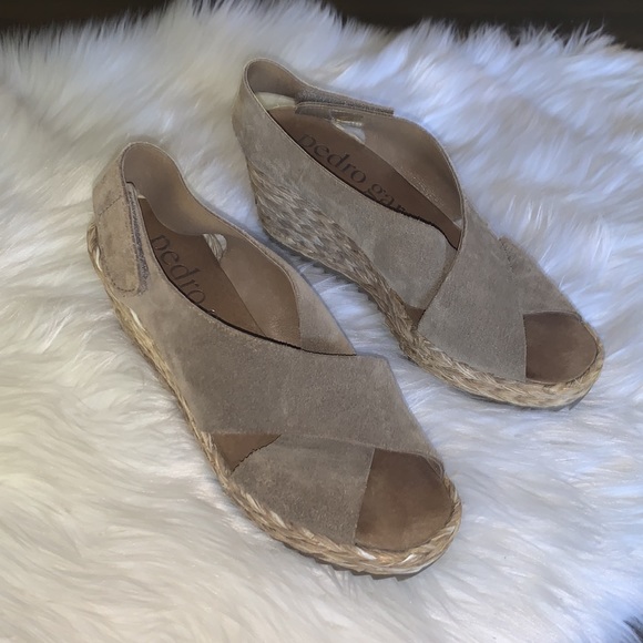 NWOT Pedro Garcia braided raffia wedge platform sandals size 38.5 - Picture 2 of 15